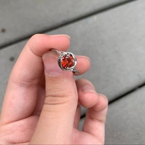 NWOT: RING WOMENS SIZE 6 ORANGE SILVER JEWELRY